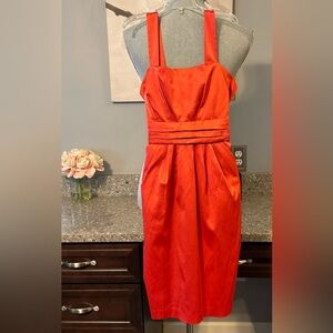 Girls beautiful bright coral dress size 14